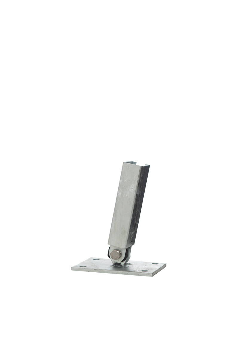 Klapp-Fußplatte für Gefälle/Steigung 150mm x 100mm feuerverzinkt