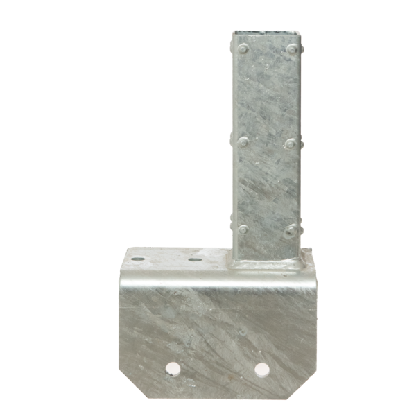 Winkelfußplatte einseitig versetzt rechts für Türpfosten 120mm x 128mm x 200m