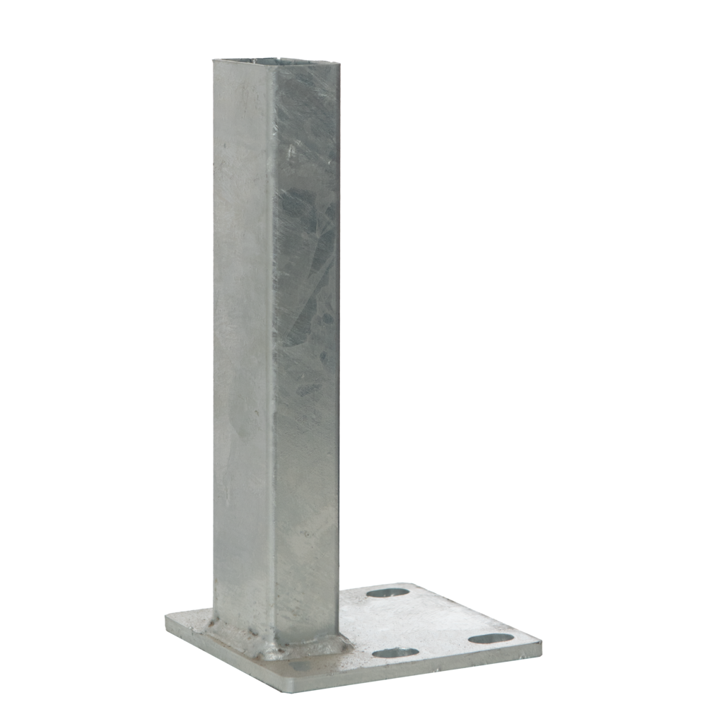 Fußplatte einseitig versetzt 120mm x 120mm für R-fit Zaunpfosten